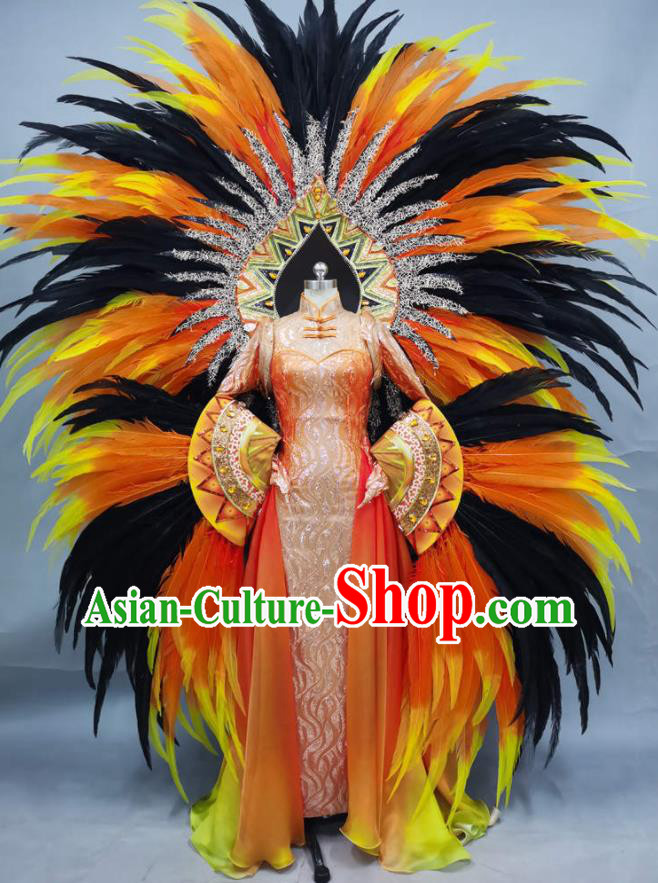 Custom Miami Parade Back Accessories Cosplay Angel Feather Wings Halloween Performance Decorations Stage Show Deluxe Props Opening Dance Giant Wear