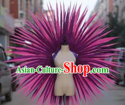 Custom Carnival Parade Wear Miami Show Rosy Feathers Decorations Cosplay Deluxe Wings Catwalks Angel Props Halloween Fancy Ball Back Accessories