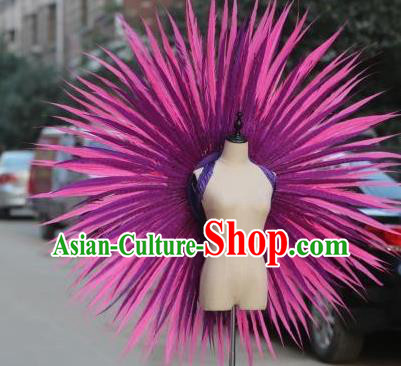 Custom Carnival Parade Wear Miami Show Rosy Feathers Decorations Cosplay Deluxe Wings Catwalks Angel Props Halloween Fancy Ball Back Accessories