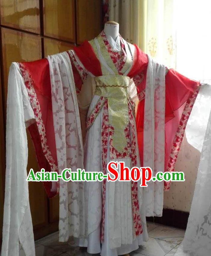 China Cosplay Princess Red Dress Outfits Traditional Puppet Show Swordswoman Feng Cailing Garment Costumes Ancient Fairy Clothing