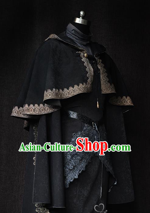 Top Cosplay Queen Black Dress Gothic Royal Countess Garment Costume Demon Angel Clothing