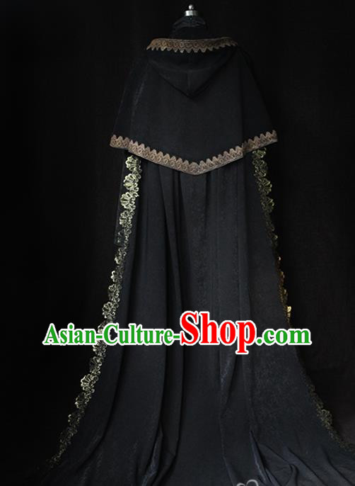 Top Cosplay Queen Black Dress Gothic Royal Countess Garment Costume Demon Angel Clothing