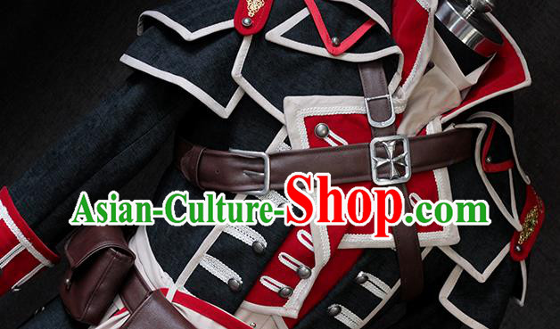 Custom Cosplay Knight Clothing European Prince Garment Costumes Western Assassin Black Suits