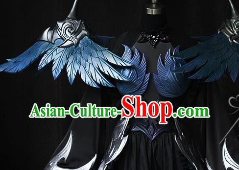Top Final Fantasy Goddess Garment Costume European Princess Clothing Cosplay Angel Dress with Wings
