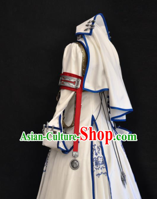 Top Traditional Game Role Clothing Cosplay Nun White Dress Western Goddess Garment Costumes