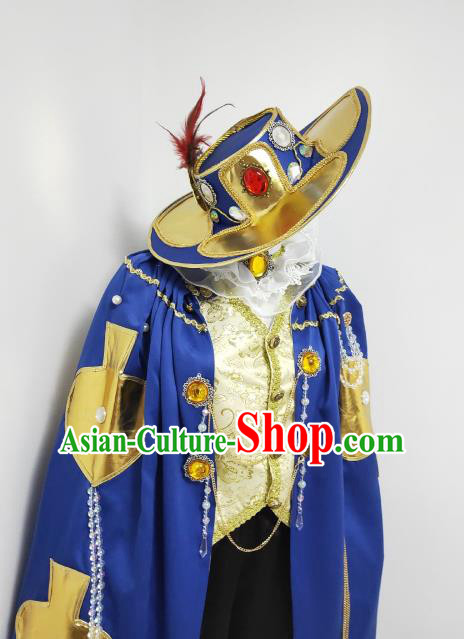 Custom Swordsman Headwear Puppet Show Prince Hat Western Male Headdress