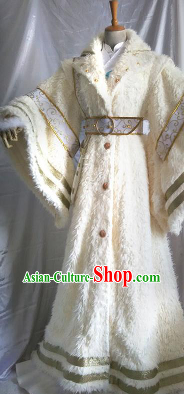 Chinese Traditional Cosplay Swordsman Winter Clothing Puppet Show Royal Prince Garment Costumes Ancient Noble Childe Uniforms
