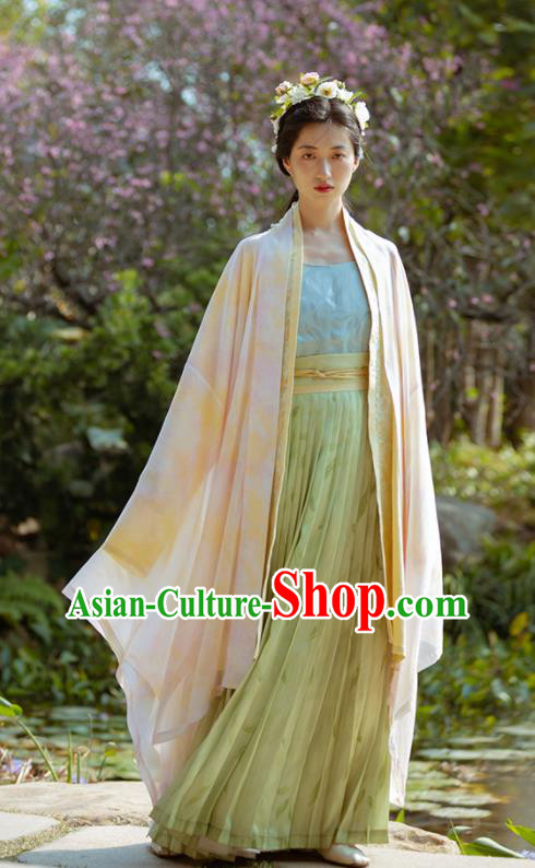 China Traditional Noble Lady Hanfu Dresses Song Dynasty Young Beauty Garment Costumes Ancient Female Historical Clothing Complete Set