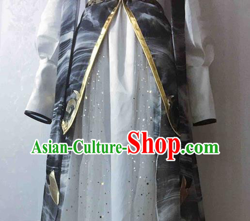 China Ancient Young Childe Garment Costumes Traditional Hanfu Swordsman Apparels Cosplay Scholar Clothing
