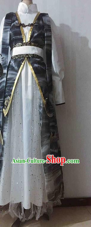 China Ancient Young Childe Garment Costumes Traditional Hanfu Swordsman Apparels Cosplay Scholar Clothing
