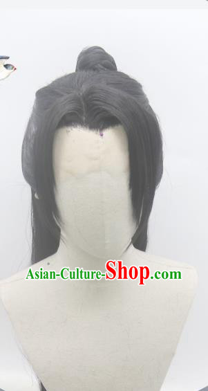 Handmade China Ancient Swordsman Headdress Cosplay Qin Dynasty Young Knight Wigs Traditional Hanfu Warrior Hairpieces