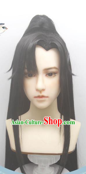 Handmade China Traditional Hanfu Warrior Hairpieces Ancient Swordsman Headdress Cosplay Qin Dynasty Young Knight Wigs