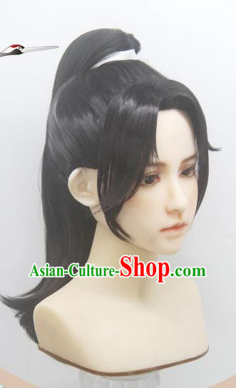 Handmade China Ancient Swordsman Headdress Cosplay Young Knight Wigs Traditional Honor of Kings Li Xiaoyao Hairpieces