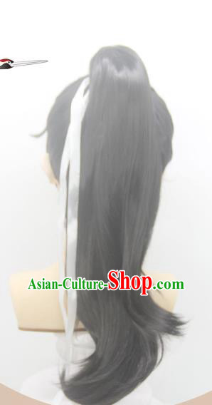 Handmade China Ancient Swordsman Headdress Cosplay Young Knight Wigs Traditional Honor of Kings Li Xiaoyao Hairpieces