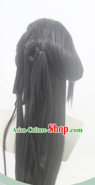 Chinese Cosplay Swordswoman Hair Accessories Ancient Young Lady Wigs Headwear Traditional Qin Dynasty Female Knight Hairpieces