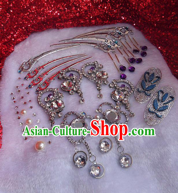 Top Chinese Cosplay Hair Accessories Ancient Empress Hair Combs Hairpins Puppet Show Ji Wuxia Headpieces