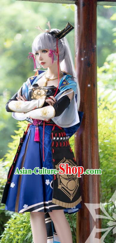 Custom Cosplay Fairy Garment Costumes Game Role Young Lady Blue Dress Halloween Goddess Clothing