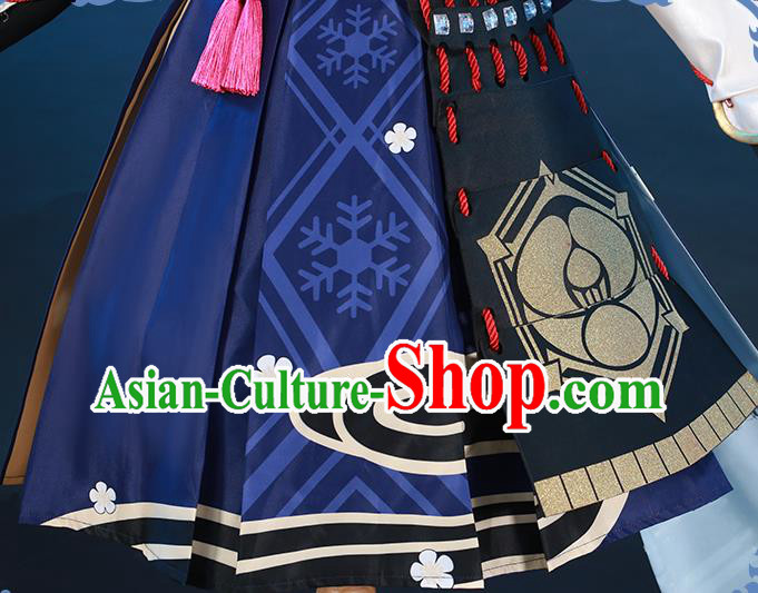 Custom Cosplay Fairy Garment Costumes Game Role Young Lady Blue Dress Halloween Goddess Clothing