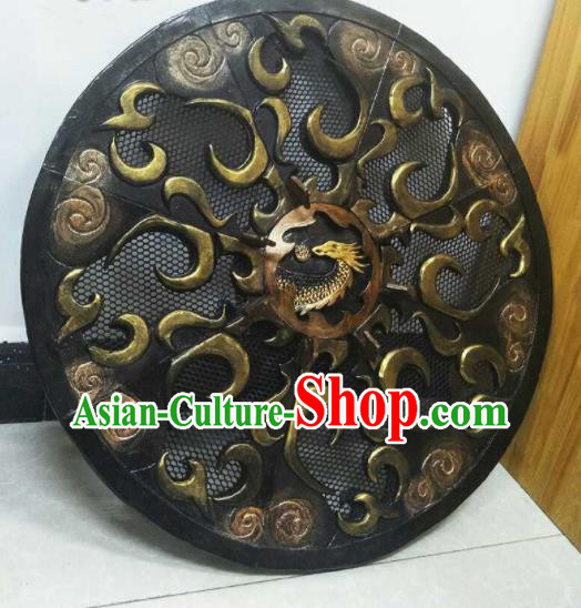 Custom Chinese Handmade Swordsman Shield Accessories Cosplay Performance Circular Hat Puppet Show Warrior Props