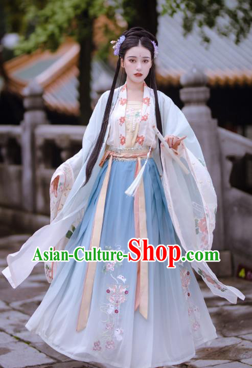 China Traditional Court Lady Historical Clothing Ancient Princess Garment Costumes Song Dynasty Palace Beauty Hanfu Dress Apparels