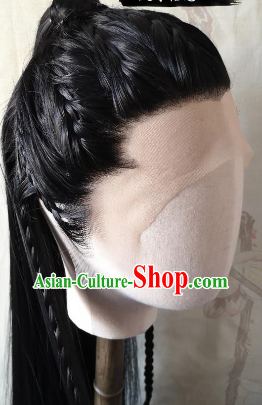 Chinese Drama Word of Honor Front Lace Wigs Headdress Ancient Noble Childe Hair Accessories Handmade Cosplay Swordsman Hairpieces