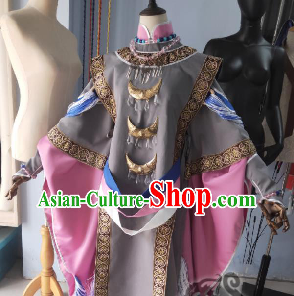 Custom Chinese Cosplay Palace Beauty Garment Costumes Traditional Puppet Show Fei Lu Pink Dress Outfits Ancient Swordswoman Clothing