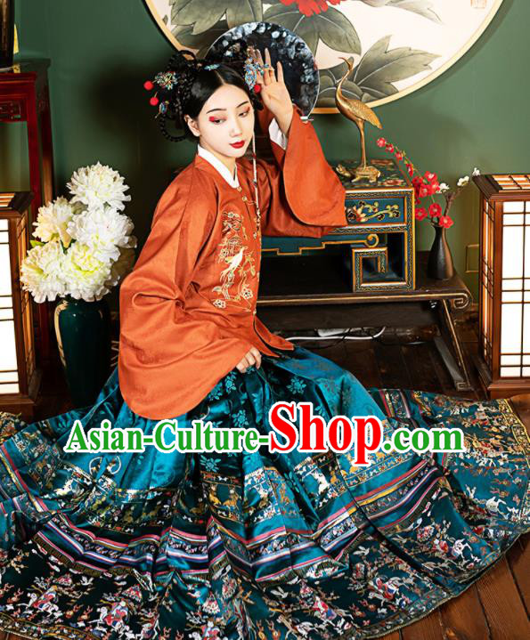 China Ancient Court Woman Garment Costumes Ming Dynasty Palace Beauty Hanfu Dress Apparels Traditional Imperial Consort Historical Clothing