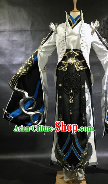 China Ancient Taoist Priest Clothing Traditional JX Online Chivalrous Kawaler Garment Costumes Cosplay Swordsman Apparels