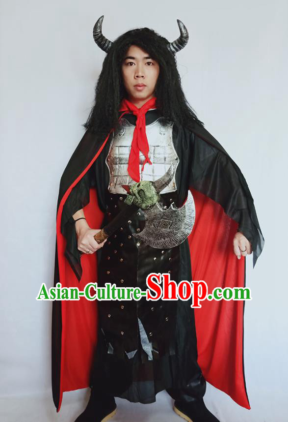 Top Cosplay Bull Demon King Clothing Halloween Fancy Ball Garment Costumes Journey to the West General Armor Apparels