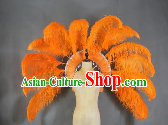 Top Halloween Catwalks Deluxe Decorations Miami Angel Props Stage Show Orange Ostrich Feather Wings Brazilian Parade Back Accessories