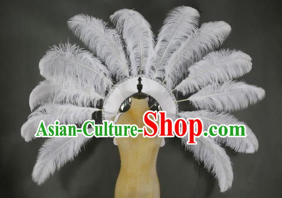 Top Brazilian Parade Back Accessories Halloween Catwalks Deluxe Decorations Miami Angel Props Stage Show White Feather Wings