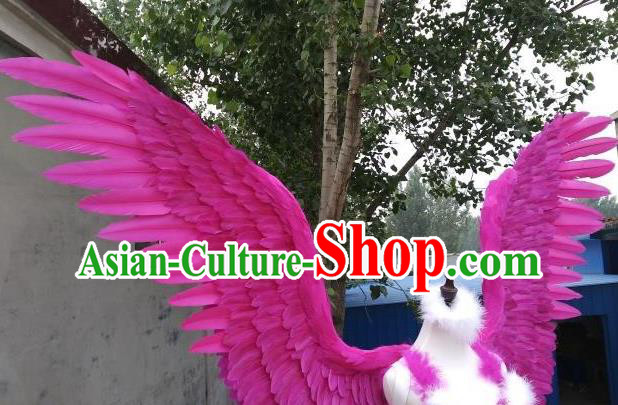 Top Brazilian Parade Back Accessories Cosplay Angel Decorations Miami Catwalks Props Stage Show Rosy Feather Wings