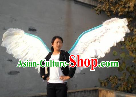 Top Miami Angel Catwalks Props Stage Show White Feather Giant Wings Opening Dance Back Accessories Halloween Cosplay Performance Decorations