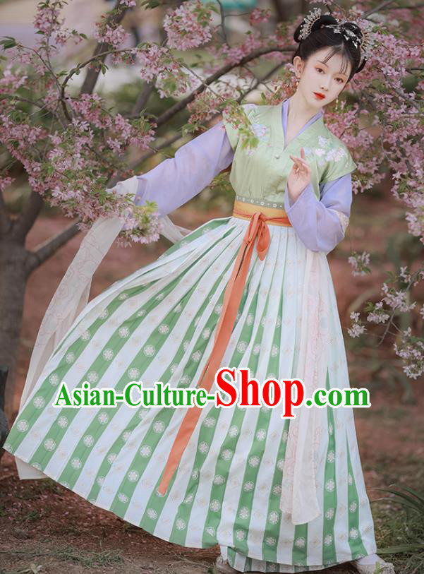 China Traditional Court Lady Hanfu Dress Apparels Ancient Princess Garment Costumes Tang Dynasty Historical Clothing Complete Set