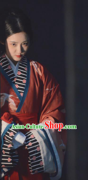 China Ancient Imperial Consort Hanfu Dress Apparels Han Dynasty Court Beauty Garment Costumes Traditional Historical Clothing