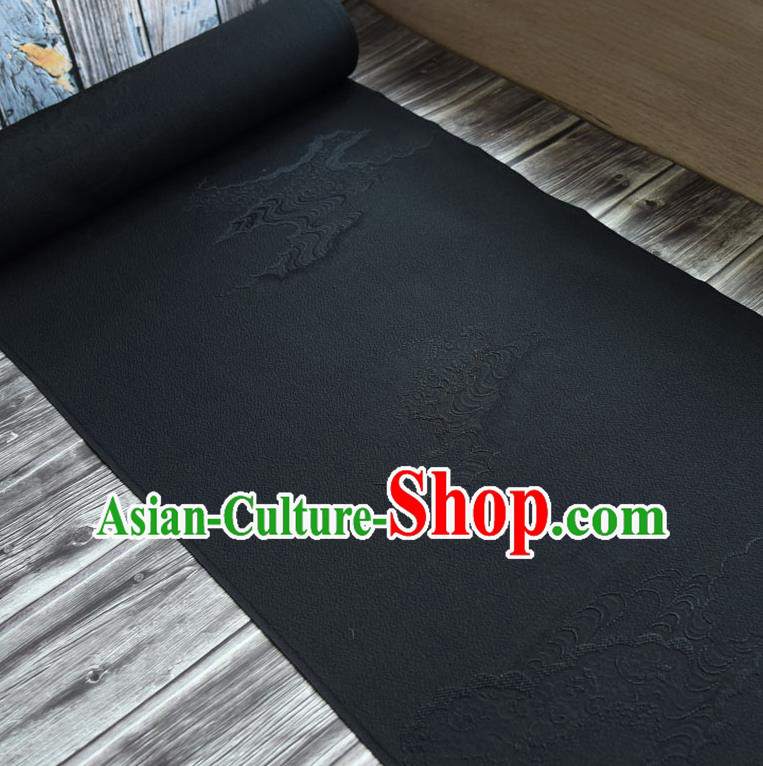 Asian Traditional Jacquard Black Silk Fabric Japan Kimono Brocade Tapestry