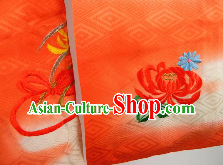 Japan Classical Peony Pattern Red Furisode Kimono Traditional Festival Yukata Dress Children Garment Costume