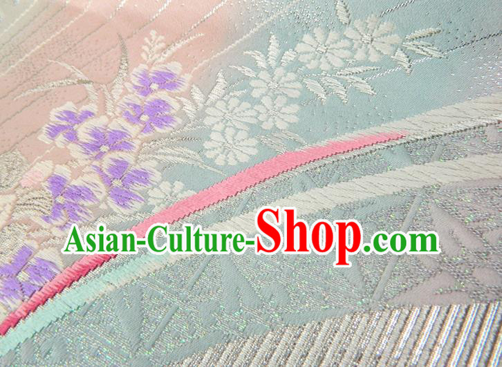 Japanese Classical Yukata Dress Hekoobi Accessories Traditional Kimono Belt Handmade White Brocade Waistband
