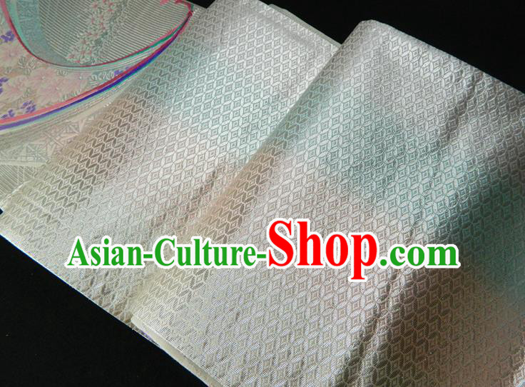 Japanese Classical Yukata Dress Hekoobi Accessories Traditional Kimono Belt Handmade White Brocade Waistband