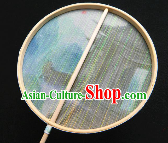 Japan Traditional Palace Fan Handmade Printing Silk Fan Geisha Dance Fan Classical Circular Fan