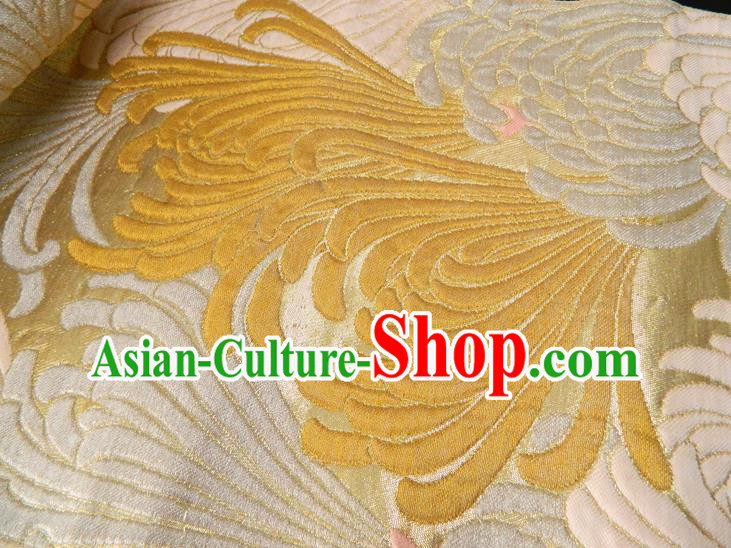 Japanese Handmade Kimono Waistband Yukata Dress Hekoobi Accessories Traditional Chrysanthemum Pattern Brocade Belt