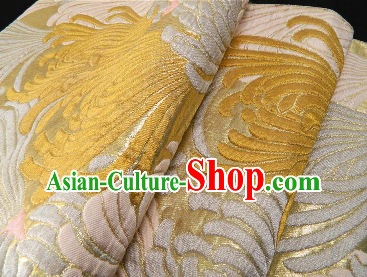 Japanese Handmade Kimono Waistband Yukata Dress Hekoobi Accessories Traditional Chrysanthemum Pattern Brocade Belt