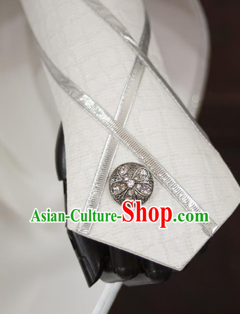 China Traditional Puppet Show Prince Shu Shier Uniforms Cosplay Swordsman White Hanfu Clothing Ancient Noble Childe Garment Costumes