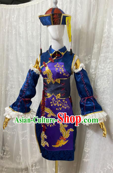 Top Halloween Performance Garment Costume Cartoon Sexy Woman Clothing Cosplay Zombie Navy Short Dress Outfits