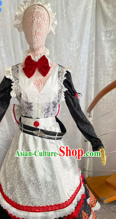Top Cartoon European Maidservant Clothing Cosplay Fairy Dress Outfits Halloween Performance Garment Costume