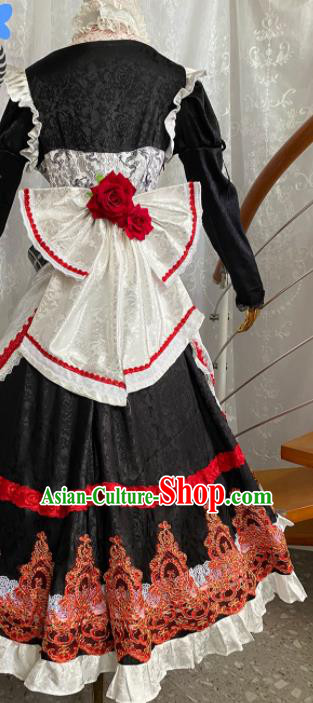 Top Cartoon European Maidservant Clothing Cosplay Fairy Dress Outfits Halloween Performance Garment Costume