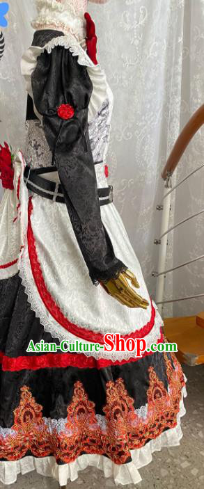 Top Cartoon European Maidservant Clothing Cosplay Fairy Dress Outfits Halloween Performance Garment Costume