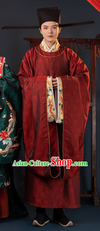 China Ancient Young Childe Garment Costumes Traditional Wedding Hanfu Robe Attire Song Dynasty Official Historical Clothing for Men