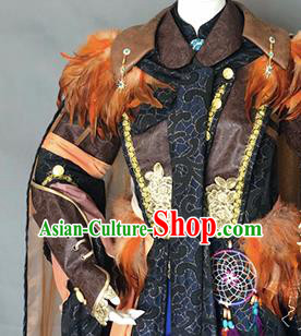 Chinese Traditional Puppet Show Swordsman Garment Costumes Cosplay Demon King Clothing Ancient Monarch Uniforms