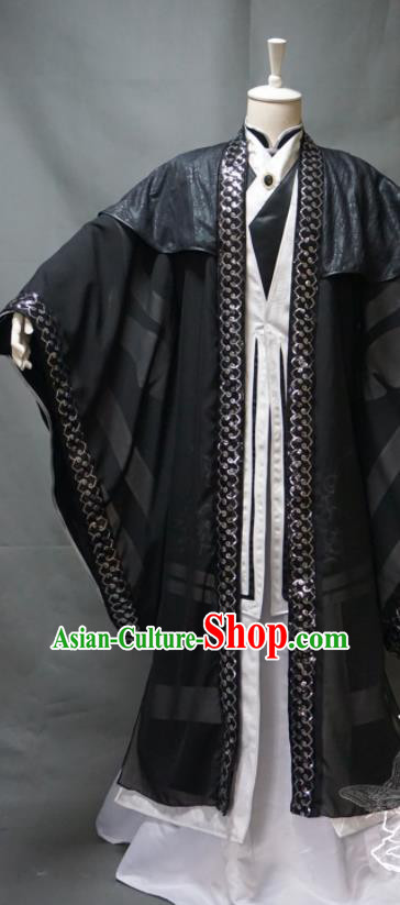 Chinese Ancient Kungfu Master Uniforms Traditional Puppet Show Swordsman Yin Chunqiu Garment Costumes Cosplay Taoist Priest Clothing